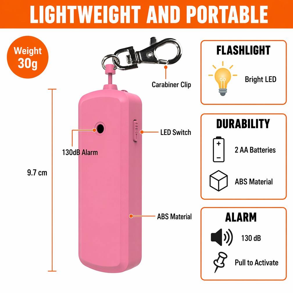 Портативная сигнализация от на – обзор и цена Personal Alarm Keychain